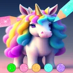 Unicorn Coloring Book: Glitter icon