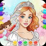 princess coloring book icon