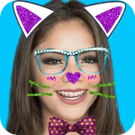 Cute cat face photo editor icon
