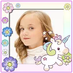 kids photo frame unicorn icon