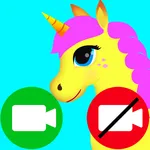 unicorn fake video call game icon