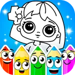 Coloring dolls icon