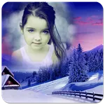 Snowfall photo frame icon