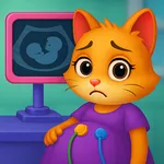 Cat babyshower newborn care icon