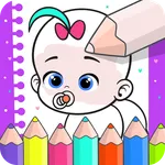 Babies coloring & drawing book icon