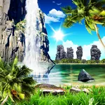 Tropical Waterfall Wallpaper icon