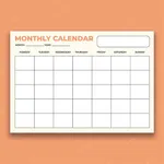 Blank Monthly calendar icon