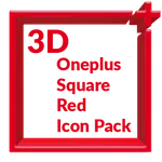 3D Square Red Icon Pack Oneplu icon
