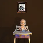 Scary baby in Pink house 3D icon