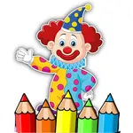 coloring funny clown icon