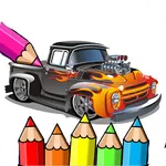 Hotrod car coloring icon