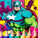 super hero coloring icon