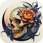 Dark Skeleton Color by number icon