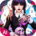 AI Coloring, Color by number icon