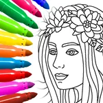 Coloring for girls and women icon