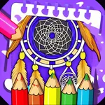 Dream catcher coloring book icon