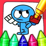 Azul Babão coloring book icon