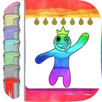 Rainbow Friends coloring book icon