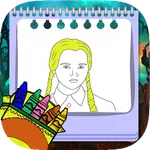 Wednesday Addams coloring icon
