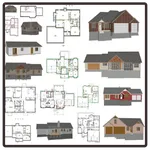 modern sketch house plans icon