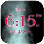 Smoke digital clock live wallp icon