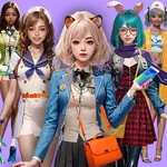 High school dress up icon