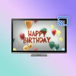 Birthday Background on TV icon