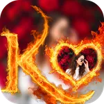 Fire Text Photo Frame icon