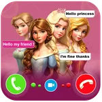 princess fake call & chat icon