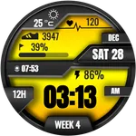 Yellow Digital Watch Face icon