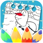 Snowman coloring frozen book icon