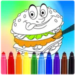 coloring book burger icon