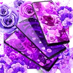 Purple rose live wallpaper icon