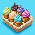 Ice cream sort. Drag and match icon