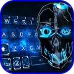 Blue Tech Cool Skull Keyboard  icon