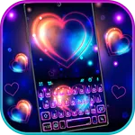 Bright Neon Heart Keyboard The icon