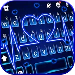 Neon Blue Heartbeat Keyboard T icon