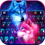 Neon Wolf Galaxy Keyboard Them icon