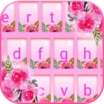 Pink Girly Floral Keyboard The icon