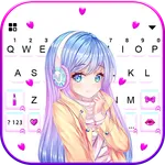 Pretty Anime Girl Keyboard Bac icon