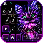 Purple Neon Cat Keyboard Theme icon