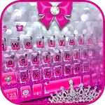 Shiny Pink Silver Keyboard The icon
