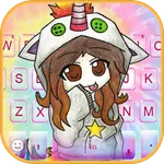 Tie Dye Girl Unicorn Keyboard  icon