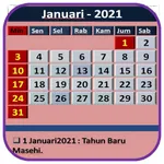 Kalender 2022 den daftar hari  icon