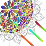 Mandala coloring book icon