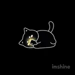 Simple cute black cat icon