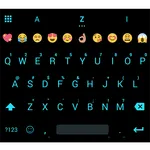 Emoji Keyboard Flat Black Blue icon