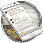 SMS Messages Frame White Gold icon
