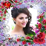 Lovely flower photo frame icon