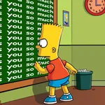 Bart writes on the blackboard icon